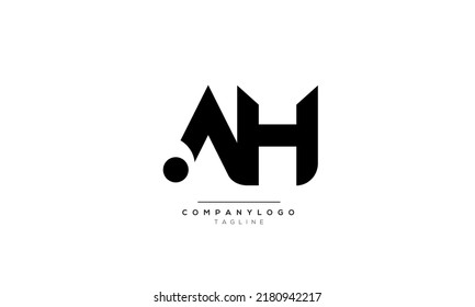 Letras alfabéticas Iniciales Monograma AH, AH INITIAL, carta AH