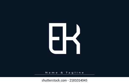 Alphabet letters Initial Monogram Logo EK , KE
