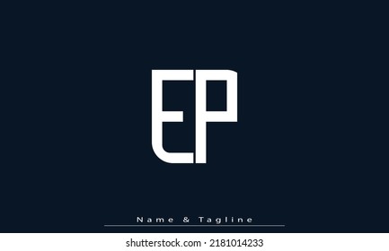 Letras alfabéticas Iniciales Monograma EP , PE