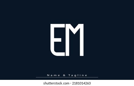 Alphabet letters Initials Monogram logo EM , ME