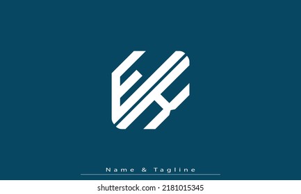 Alphabet letters Initials Monogram logo EK , KE