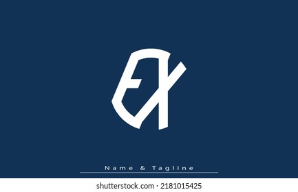 Letras alfabéticas Iniciales Logo Monograma EX , XE