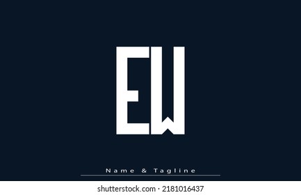 Letras alfabéticas Iniciales Logo Monograma EW , NOSOTROS