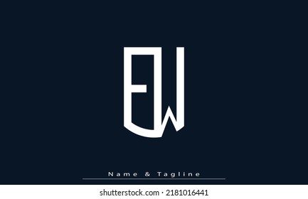 Letras alfabéticas Iniciales Logo Monograma EW , NOSOTROS