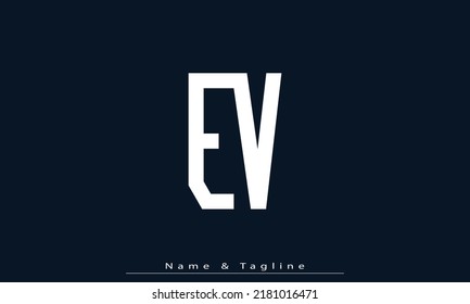 Alphabet letters Initials Monogram logo EV , VE