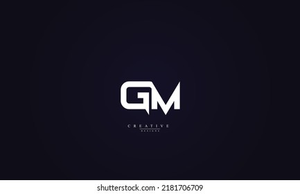  Alphabet letters Initials Monogram logo GM MG G M