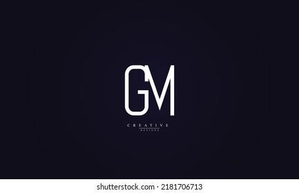  Letras alfabéticas Iniciales Monograma GM MG G M