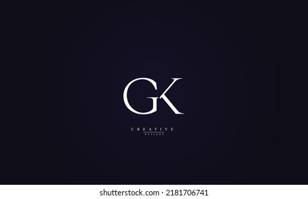  Alphabet letters Initials Monogram logo GK KG G K 