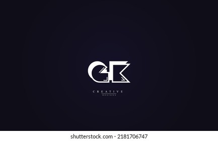  Letras alfabéticas Iniciales Logo Monograma GK KG G K 