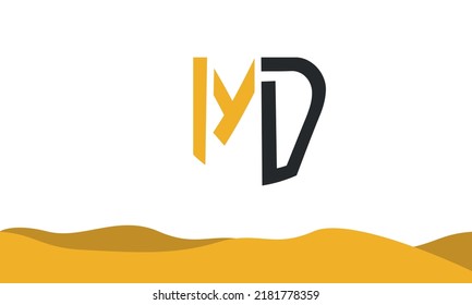 Alphabet letters Initials Monogram logo MD, DM, M and D