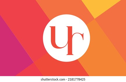 Letras alfabéticas Iniciales Monograma UR, RU, U y R