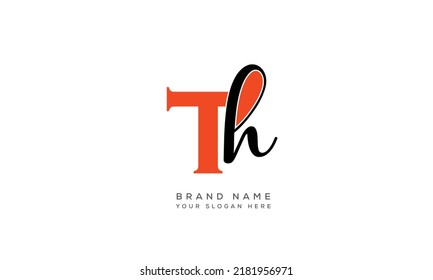 Letras alfabéticas Iniciales Logotipo de monograma TH, HT, T y H