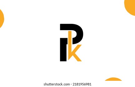 Letras alfabéticas Iniciales Logotipo Monograma PK, KP, P y K
