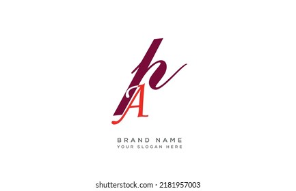 Alphabet letters Initials Monogram logo HA, AH, H and A