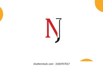 Alphabet letters Initials Monogram logo NJ, JN, N and J