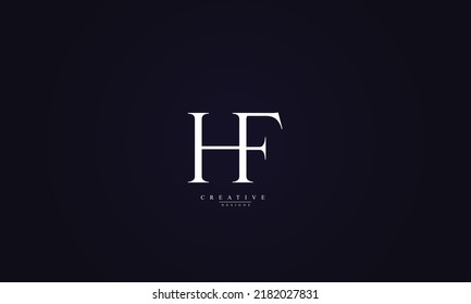  Alphabet letters Initials Monogram logo HF FH H F 