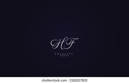  Alphabet letters Initials Monogram logo HF FH H F 