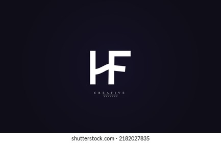  Alphabet letters Initials Monogram logo HF FH H F 