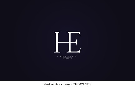  Alphabet letters Initials Monogram logo HE EH H E 