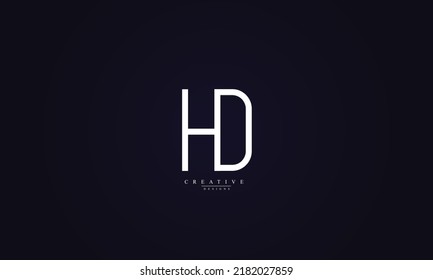  Letras alfabéticas Iniciales Monograma HD DH H D 