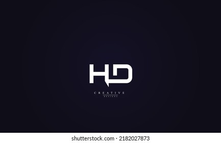  Alphabet letters Initials Monogram logo HD DH H D 