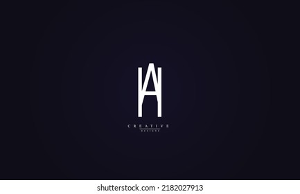  Alphabet letters Initial Monogram Logo HA H A 