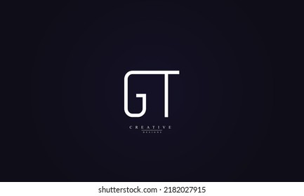 Alphabet letters Initials Monogram logo GT TG G T 