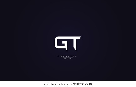  Letras alfabéticas Iniciales Monograma GT TG G T 