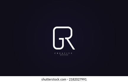  Alphabet letters Initials Monogram logo GR RG G R 