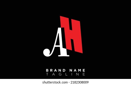 Alphabet letters Initials monogram logo AH, HA, A and H
