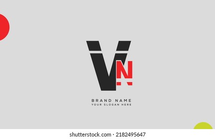 Alphabet letters Initials monogram logo VN, NV, V and N