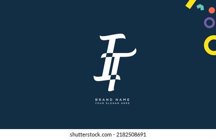 Alphabet letters Initials Monogramm Logo IT, TI, I und T