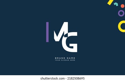 Alphabet letters Initials monogram logo MG, GM, M and G