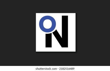 Alphabet letters Initials monogram logo ON, NO, O and N