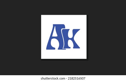 Alphabet letters Initial Monogram Logo AK, KA, A und K
