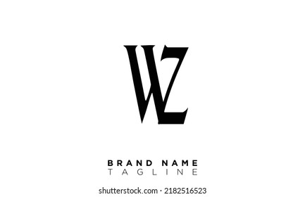 Alphabet letters Initials monogram logo WZ, ZW, W and Z