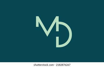 Alphabet letters Initials monogram logo MD, DM, M and D