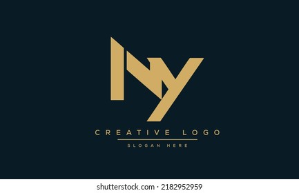 Alphabet letters Initials monogram logo NY, YN, N and Y