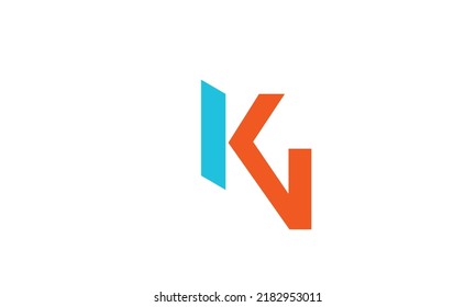 Alphabet letters Initials monogram logo KV, VK, K and V