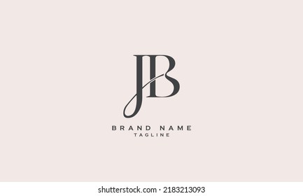 Alphabet letters Initials Monogram logo JB, J and B