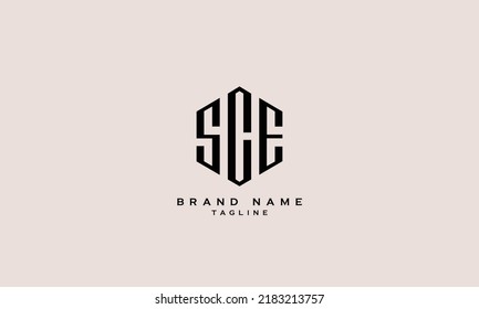 Alphabet letters Initials Monogram logo SCE, S, C and E