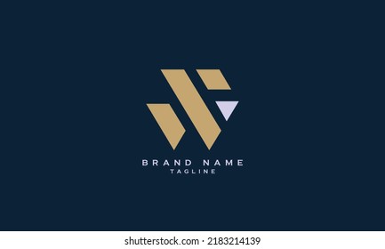 Letras alfabéticas Iniciales Logotipo de monograma SW, S y W