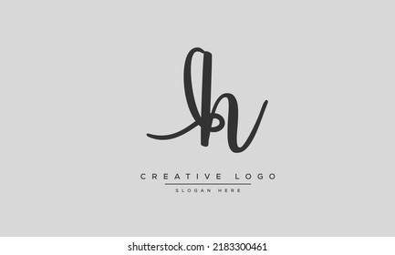 Alphabet letters Initials monogram logo RH, HR, R and H