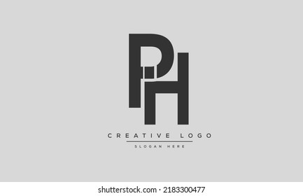 Alphabet-Buchstaben Initial-Monogramm-Logo PH, HP, P und H