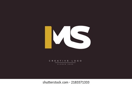 Alphabet letters Initials monogram logo MS, SM, M and S