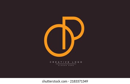 Alphabet letters Initials monogram logo OP, PO, O and P