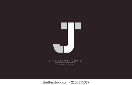 Alphabet letters Initials monogram logo JT, TJ, J and T