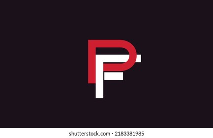 Alphabet letters Initials monogram logo PF, FP, P and F