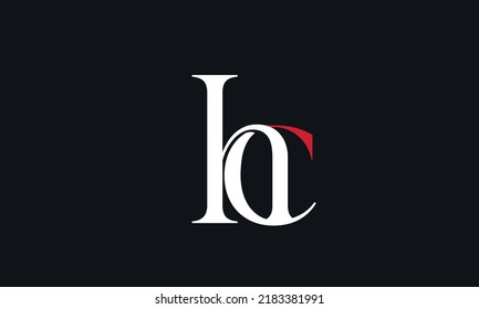 Letras alfabéticas Iniciales logotipo de monograma HC, CH, H y C
