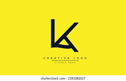Alphabet letters Initials monogram logo LK, KL, L and K